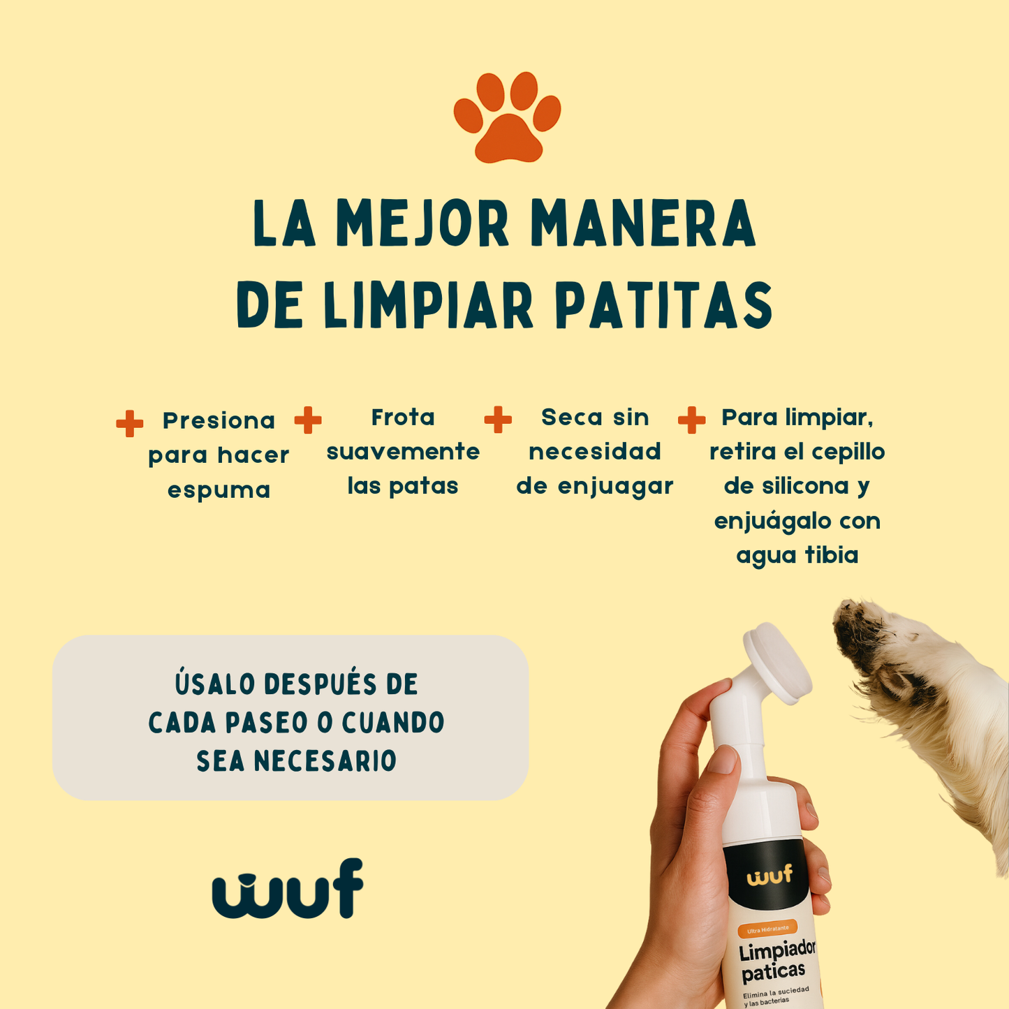 Limpiador Paticas Olor a Naranja Perros y Gatos
